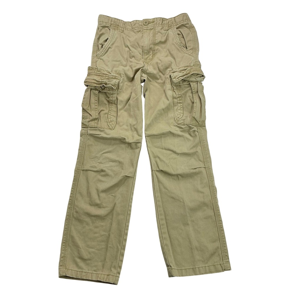 Cherokee Tan Cargo Pants Kids Size 10 Adjustable Waist Cotton Twill